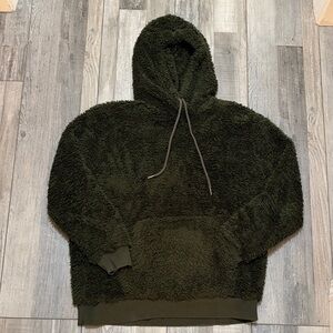 Cotton On Olive Green Sherpa Hoodie size small